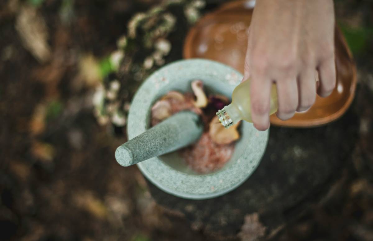 Woman practicing mindful eating as part of Ayurvedic Diet routine